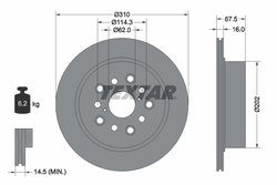 DISC FRANA TEXTAR 92185703 - Compatibil cu LEXUS
