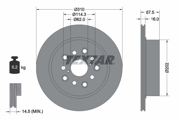 DISC FRANA TEXTAR 92185703 - Compatibil cu LEXUS