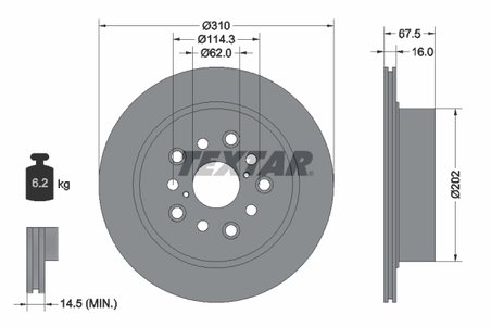 DISC FRANA TEXTAR 92185703 - Compatibil cu LEXUS