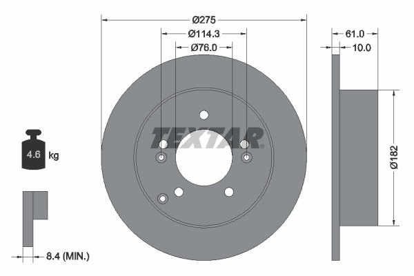 DISC FRANA TEXTAR 92185803 - Compatibil cu KIA, NAZA