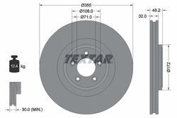 DISC FRANA TEXTAR 92186303 - Piesa auto compatibila cu mai multe marci