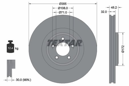 DISC FRANA TEXTAR 92186305 - Compatibil cu JAGUAR