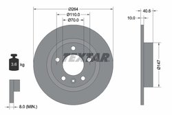 DISC FRANA TEXTAR 92186403 - Compatibil cu OPEL, VAUXHALL