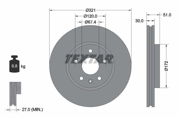 Disc frana Textar 92187005
