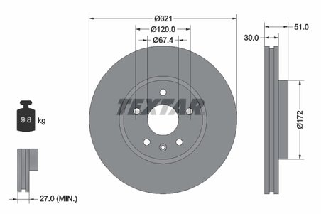 Disc frana Textar 92187005