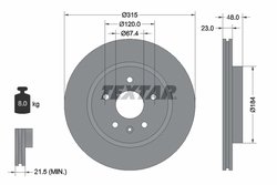 DISC FRANA TEXTAR 92187303 - Compatibil cu BUICK, BUICK (SGM), CADILLAC, CADILLAC (SGM), CHEVROLET, CHEVROLET (SGM), HOLDEN, OPE