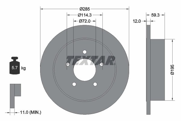Disc frana Textar 92194003