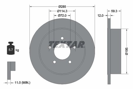 Disc frana Textar 92194003