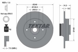 DISC FRANA TEXTAR 92194103 - Compatibil cu CITROEN, DS, PEUGEOT