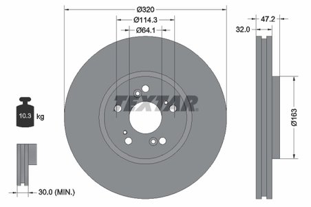 DISC FRANA TEXTAR 92194900 - Compatibil cu HONDA