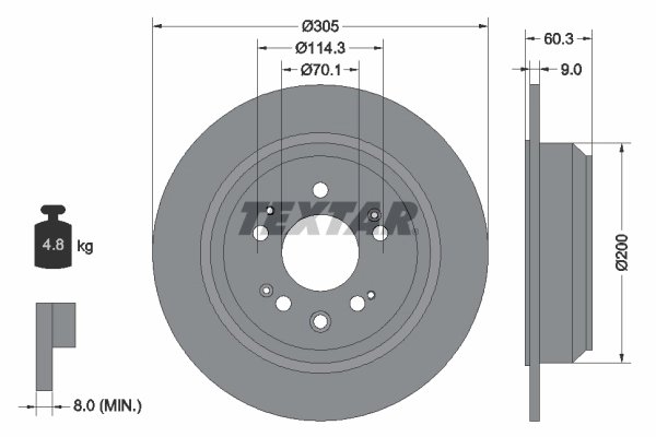 DISC FRANA TEXTAR 92195100 - Compatibil cu HONDA