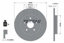 DISC FRANA TEXTAR 92195200 - Compatibil cu TOYOTA