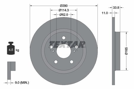 DISC FRANA TEXTAR 92195200 - Compatibil cu TOYOTA