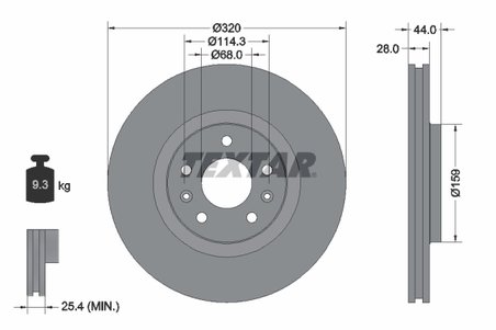 DISC FRANA TEXTAR 92195403 - Compatibil cu RENAULT, SAMSUNG