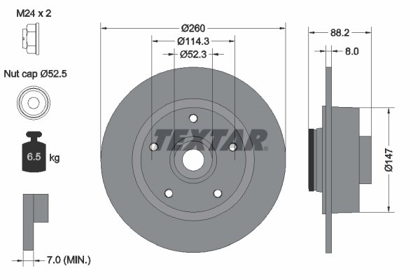 DISC FRANA TEXTAR 92195903 - Compatibil cu RENAULT