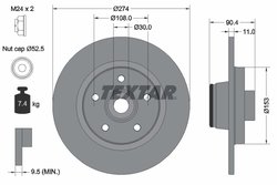 DISC FRANA TEXTAR 92196203 - Compatibil cu MERCEDES-BENZ, NISSAN, RENAULT