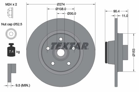 DISC FRANA TEXTAR 92196203 - Compatibil cu MERCEDES-BENZ, NISSAN, RENAULT
