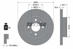 DISC FRANA TEXTAR 92196503 - Compatibil cu HYUNDAI, KIA