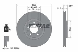 DISC FRANA TEXTAR 92197103 - Compatibil cu CITROEN