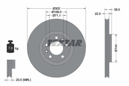 Disc frana Textar 92197103