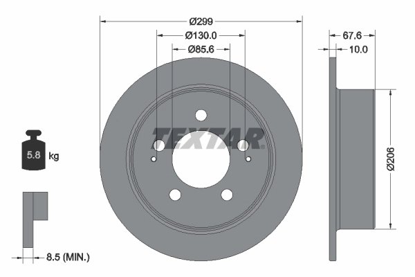 DISC FRANA TEXTAR 92198703 - Compatibil cu SSANGYONG