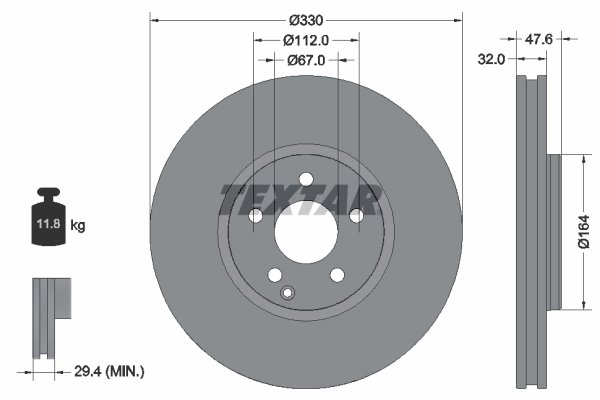 DISC FRANA TEXTAR 92198805 - Compatibil cu MERCEDES-BENZ