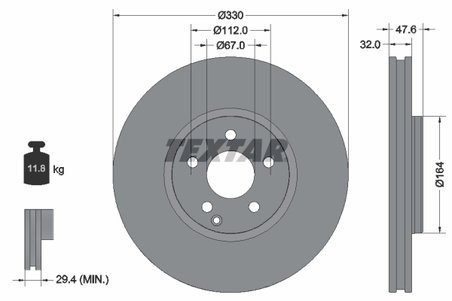 DISC FRANA TEXTAR 92198805 - Compatibil cu MERCEDES-BENZ