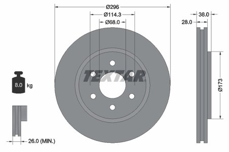 DISC FRANA TEXTAR 92199603 - Compatibil cu NISSAN