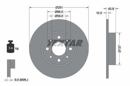 DISC FRANA TEXTAR 92202303 - Compatibil cu ALFA ROMEO