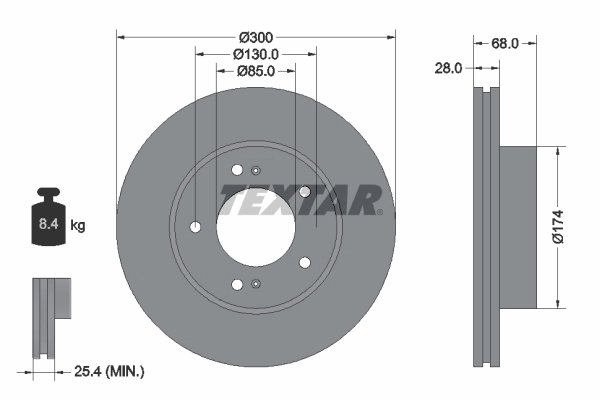 DISC FRANA TEXTAR 92203003 - Compatibil cu SSANGYONG