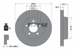DISC FRANA TEXTAR 92203303 - Compatibil cu DODGE, JEEP