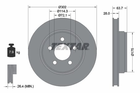 DISC FRANA TEXTAR 92203303 - Compatibil cu DODGE, JEEP