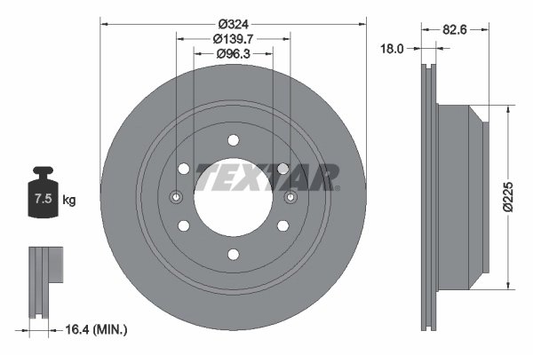 DISC FRANA TEXTAR 92203900 - Compatibil cu DODGE, HYUNDAI