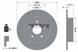 DISC FRANA TEXTAR 92204300 - Compatibil cu ACURA, HONDA, HONDA (DONGFENG), HONDA (GAC), PROTON