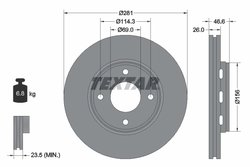DISC FRANA TEXTAR 92204400 - Compatibil cu MITSUBISHI, SMART