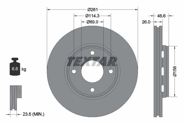 Disc frana Textar 92204400