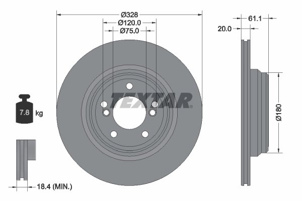 Disc frana Textar 92211305