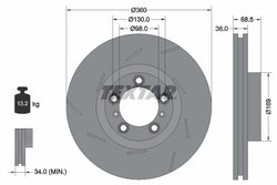 DISC FRANA TEXTAR 92213905 - Compatibil cu PORSCHE