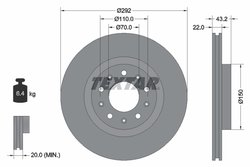 DISC FRANA TEXTAR 92221103 - Compatibil cu ALFA ROMEO