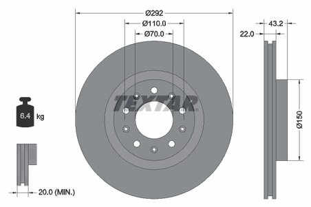 DISC FRANA TEXTAR 92221103 - Compatibil cu ALFA ROMEO