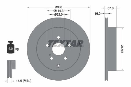 Disc frana Textar 92222200