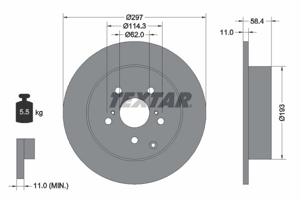 DISC FRANA TEXTAR 92222500 - Compatibil cu TOYOTA
