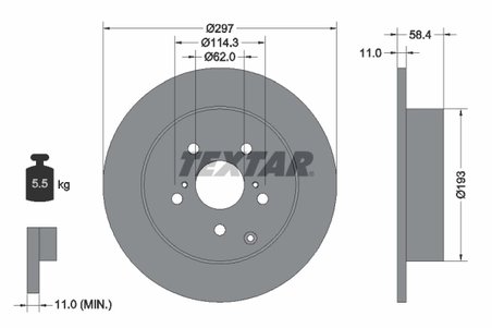 DISC FRANA TEXTAR 92222500 - Compatibil cu TOYOTA