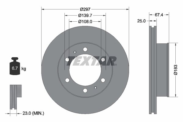 DISC FRANA TEXTAR 92222600 - Compatibil cu TOYOTA