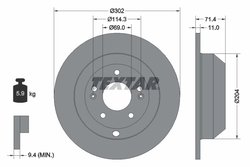 DISC FRANA TEXTAR 92223403 - Compatibil cu HYUNDAI, HYUNDAI (BEIJING), INOKOM, KIA, KIA (DYK)