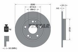 DISC FRANA TEXTAR 92224103 - Compatibil cu HONDA, HONDA (GAC)