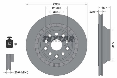 DISC FRANA TEXTAR 92224503 - Compatibil cu LEXUS, TOYOTA