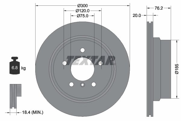 DISC FRANA TEXTAR 92227103 - Compatibil cu BMW