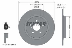 DISC FRANA TEXTAR 92228303 - Compatibil cu LEXUS, TOYOTA