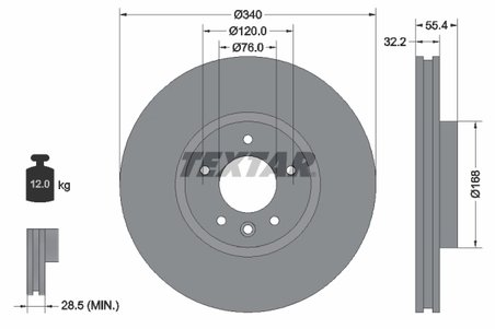 DISC FRANA TEXTAR 92230305 - Compatibil cu VW